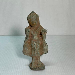 Unique Ancient Near Eastern Old bronze Standing Buddha Figurine Statue