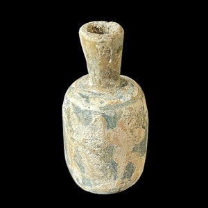 Rare Ancient Old Iridescent Roman Glass Unique Rare Antique Bottle