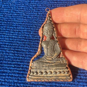 Beautiful Antique Ancient Near Eastern Old Bronze Buddha Figure Rare Amulet Pendant