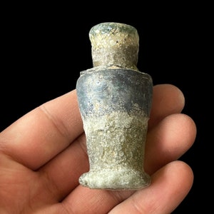 Ancient Old Iridescent Roman Glass Unique Rare Antique Bottle