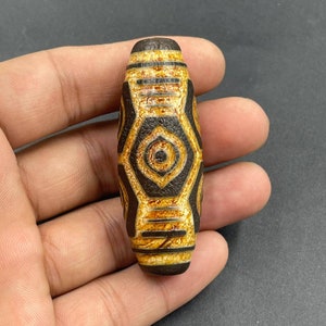 Powerful Authentic Ancient Old Tibetan Himalayan Agate 6 Eye Rare Lucky Amulet Dzi Bead