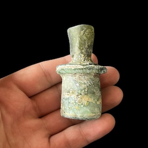Antique Ancient Old Iridescent Roman Glass Unique Rare Antique Bottle