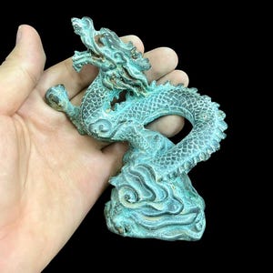 Ancient Roman Bronze Dragon Statue With Rich Patina