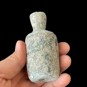 Excellent Ancient Old Iridescent Roman Glass Unique Rare Antique Bottle