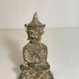 Unique Ancient Near Eastern Old bronze Sitting Buddha Figurine Statue