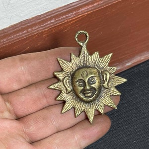 Wonderful Ancient Greek old bronze face Engraved Pendant