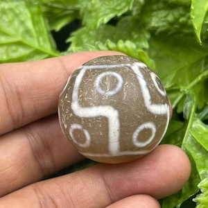 Wonderful Tibetan Antiques Ancient Agate 10 Eyes Rare Big Amulet Dzi Bead