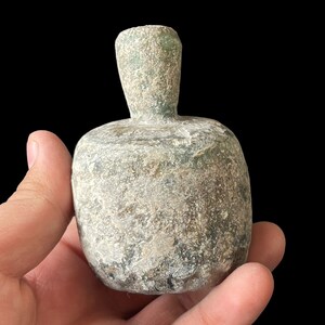Beautiful Ancient Old Iridescent Roman Glass Unique Rare Antique Bottle