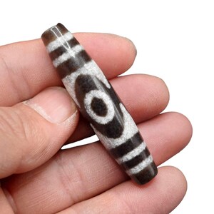 Beautiful Authentic Ancient Old Tibetan Himalayan Agate 3 Eye Rare Unique Amulet Dzi Bead