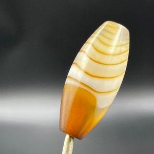 Beautiful Vintage Banded Sulaimany Agate Stone Bead Amulet with Lovely Stripes