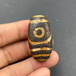 Wonderful Authentic Ancient Old Tibetan Himalayan Agate 2 Eye Rare Lucky Amulet Dzi Bead