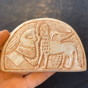 Unique Near Eastern Ancient Stone Roman Kings Engravings Rare Relief Tile
