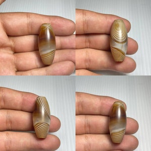 Old Yemani Banded Agate Stone Bead Amulet