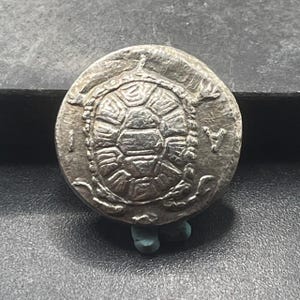 Ancient Tetradrachm Bronze cated Coin AR Greek turtle authentic Unique Coin