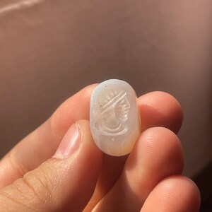 Beautiful Old Agate Near Eastern intaglio Seal Stamp Bead with impression
