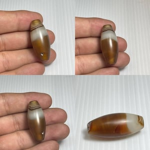 Old Yemani Banded Sulaimany Agate Stone Bead Amulet