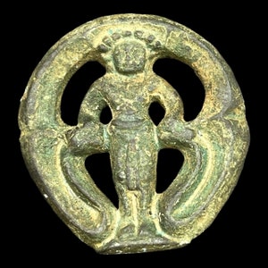 Very Rare Ancient Near Eastern bronze Doll as Bezel mount