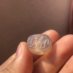 Beautiful Old Agate Near Eastern intaglio Seal Stamp Bead with mythical creature engraved
