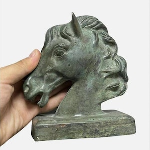Circa 200-300AD Ancient Old Roman Bronze Horse Head Stand Decor