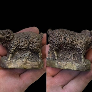 Ancient gold Gilded bronze small Goat Statue