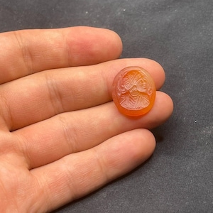 Beautiful Ancient Roman intaglio Gemstone Carnelian Seal Stamp Cabochon