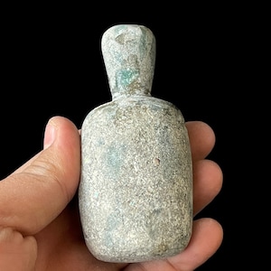 Iridescent Roman Glass Bottle: Ancient Antique Display
