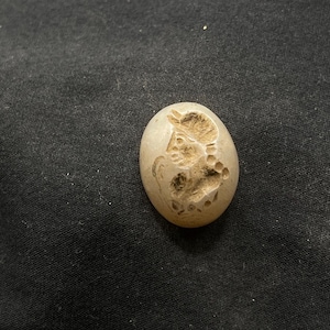 Ancient Roman king face depicted antique agate intaglio stone seal stamp Cabochon