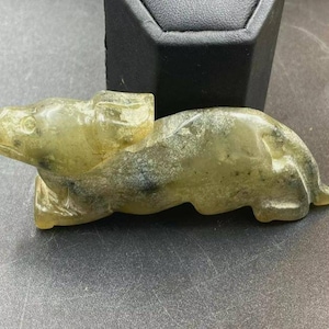 South Asia Antique Natural Old Jade Stone Carved Engraved Animal Statue