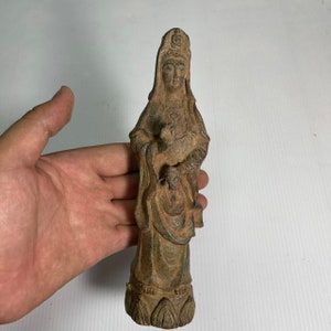 Unique Ancient Near Eastern Old bronze standing women Figurine Statue