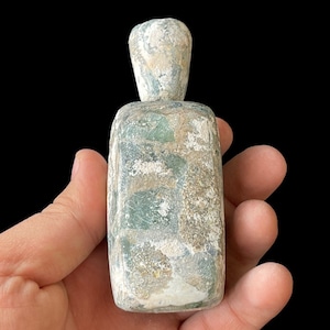 Stunning Ancient Old Iridescent Roman Glass Unique Rare Antique Bottle