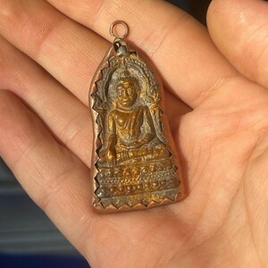 Antique Ancient Near Eastern Old Bronze Buddha Figure Rare Amulet Pendant
