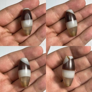Old Yemani Banded Agate Stone Bead Amulet