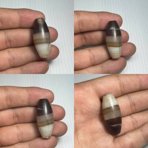 Old Yemani Banded Agate Stone Bead Amulet