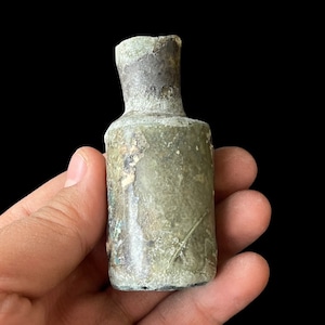 Amazing Ancient Old Iridescent Roman Glass Unique Rare Antique Bottle