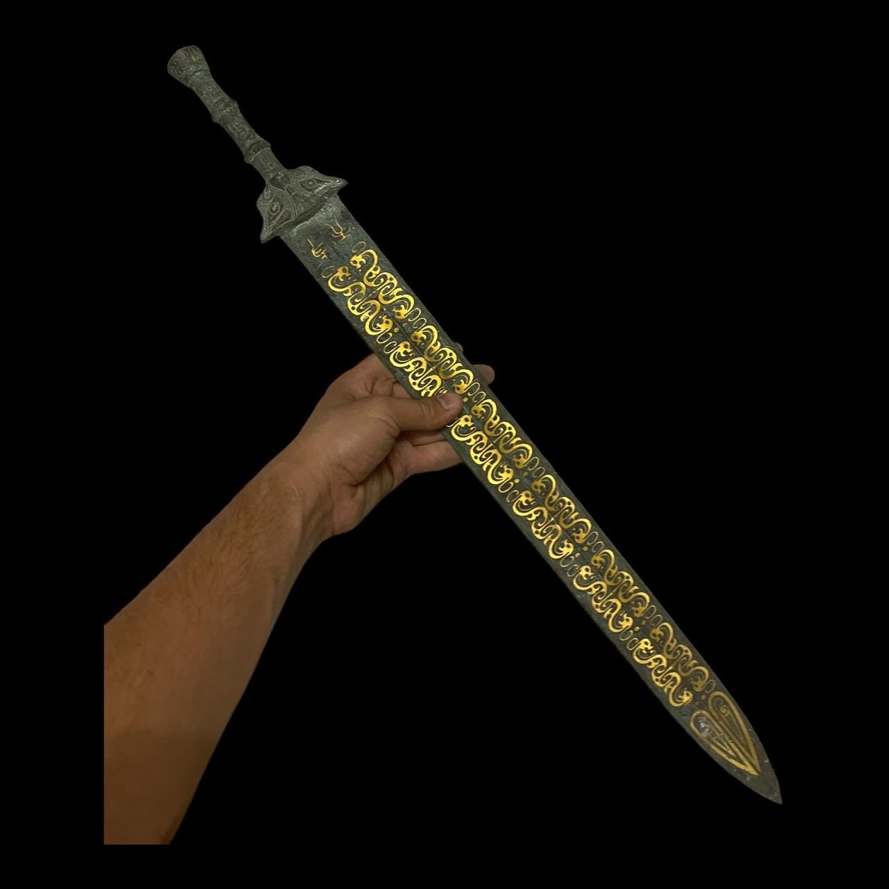Unique Antique Ancient Roman Wonderful Gold Gilded Bronze Excellent Rare Sword