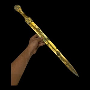 Antica antica romana bellissima spada rara eccellente in bronzo dorato oro