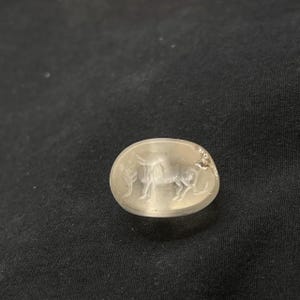 Beautiful Roman crystal stone intaglio Ancient Seal stamp old bead with impression