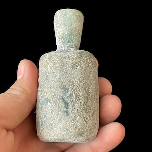 Antique Ancient Old Iridescent Roman Glass Unique Rare Antique Bottle