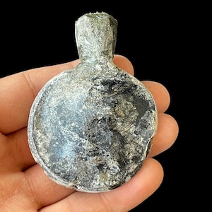 Beautiful Ancient Old Iridescent Roman Glass Water Drinking Unique Rare Antique Bottle