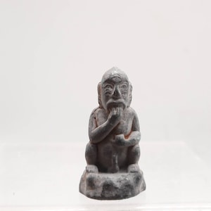 Near Eastern Old bronze Sitting Human Statue