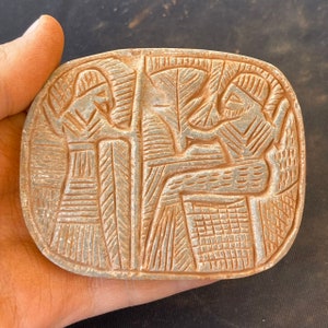 Ancient Near Eastern Ancient Stone Amazing Engravings Rare Relief Tile Tablet