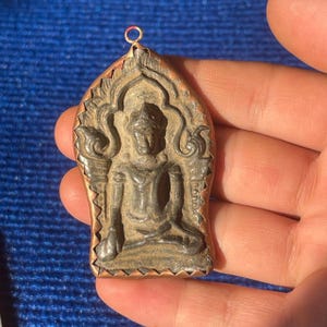 Antique Ancient Near Eastern Old Bronze Buddha Figure Rare Amulet Pendant