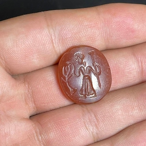 Circa 100AD Very Beautiful Roman Ancient Roman Warrior Signet intaglio Seal Stamp Bead