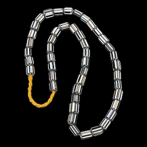 Vintage Antique Venetian inspired multicolor Chevron Glass Beads Long Strand Beautiful necklace