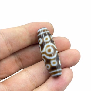 Lovely Authentic Ancient Old Tibetan Himalayan Agate 15 Eye Rare Beautiful Lucky Amulet Dzi Bead