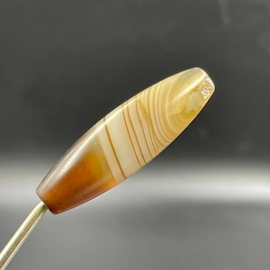 Beautiful Color Old Banded Sulaimany Agate Stone Bead Amulet with Lovely Stripes