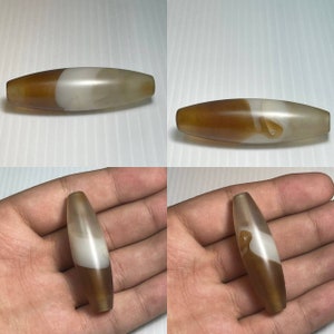 Unique Old Natural Yemani Banded Sulaimany Agate Stone Bead Amulet