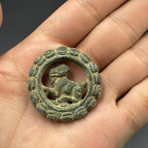 FREE Shipping worldwide Wonderful Ancient Roman Bronze Goat Animal Figure Amulet Wearable