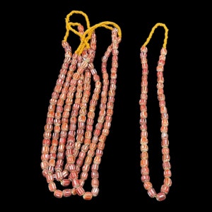 Sale lot of 5 full strands neckalces Vintage Antique Venetian inspired Chevron Glass Beads Long Strand Beautiful necklace