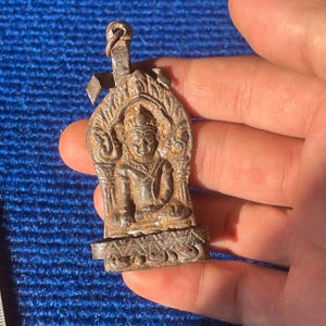 Antique Ancient Near Eastern Old Bronze Buddha Figure Rare Amulet Pendant